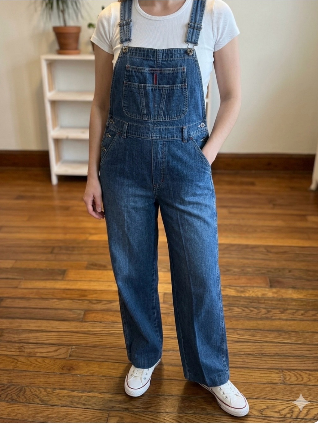 Women's Blue Denim Jeans Overalls With Adjustable Straps